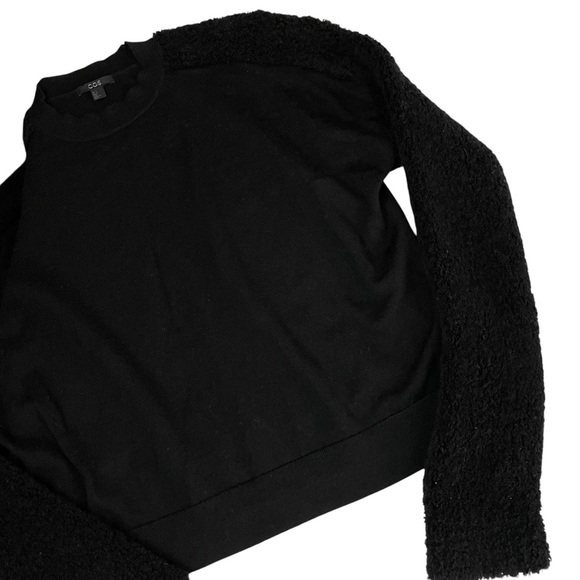 COS Black Wool Fluffy Textured Long Sleeve Sweater - Picture 7 of 11